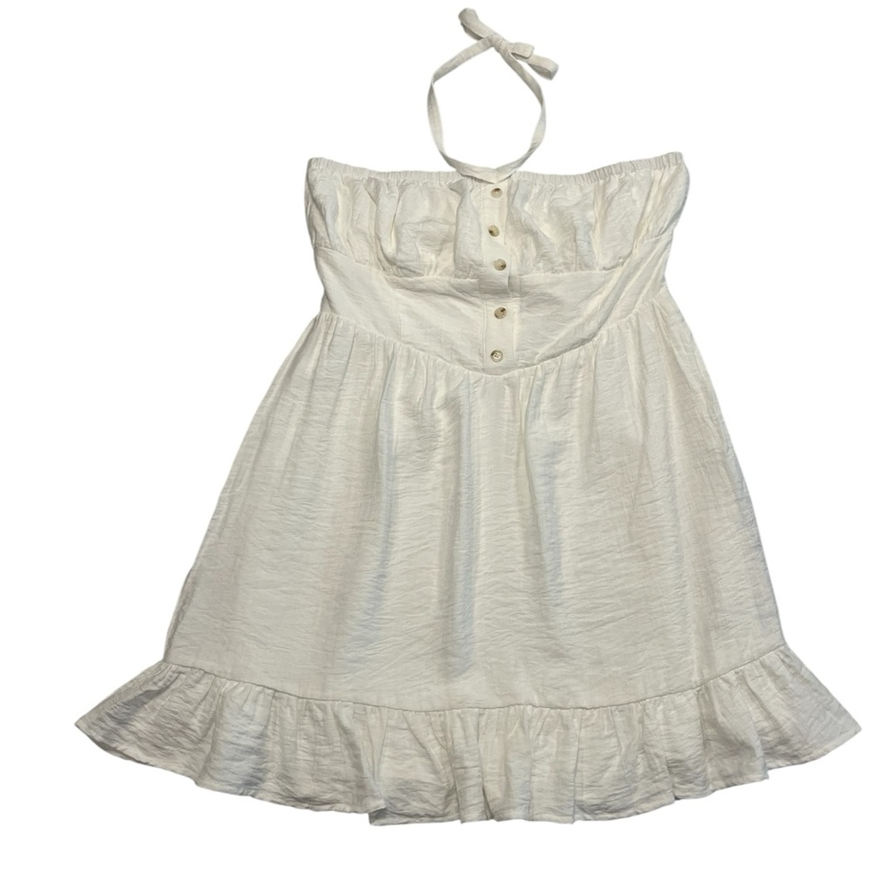 NWT Mod On Trend White Tie Neck Dress Size L